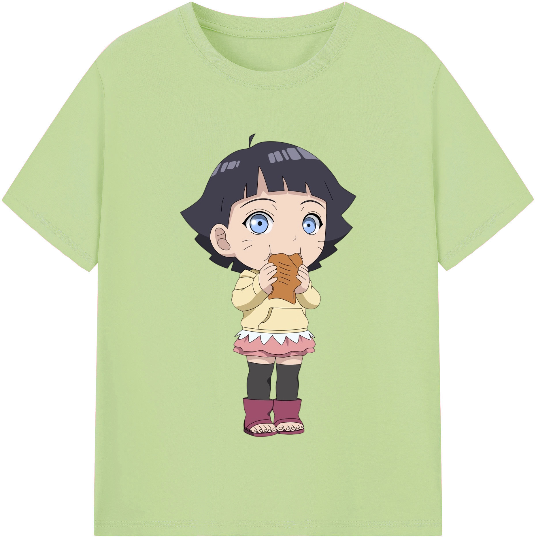 （画像用） NARUTO -ナルト- うずまき ヒマワリ Uzumaki Himawari 綿100％半袖Tシャツ（フロントプリント）